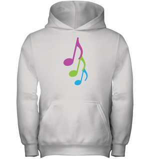 Three colorful musical notes - Gildan Youth Heavyweight Pullover Hoodie
