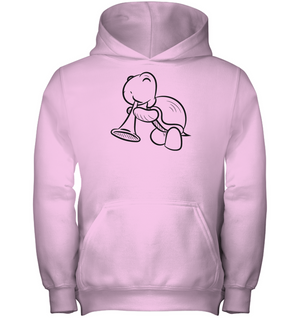 Turtle with Trumpet - Gildan Youth Heavyweight Pullover Hoodie