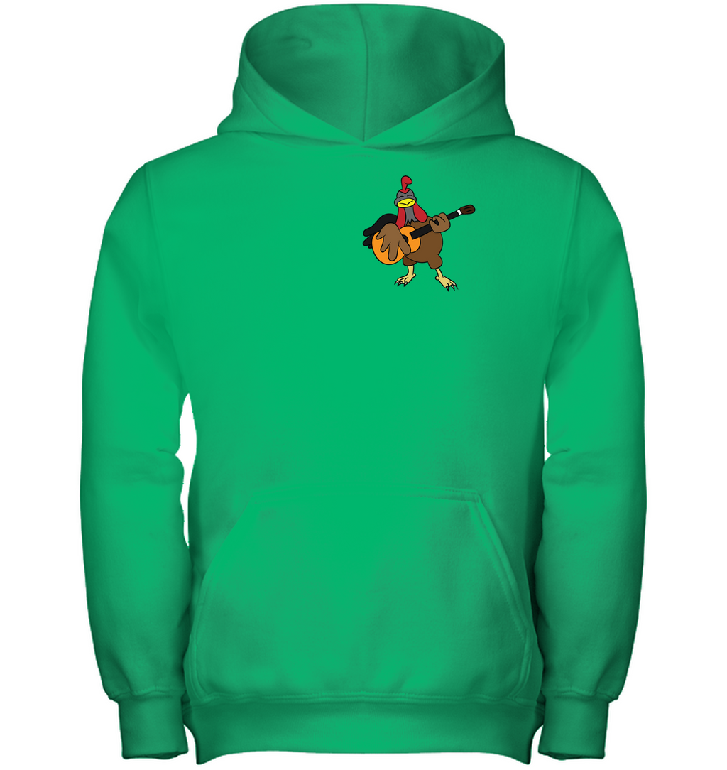 Chicken with Guitar (Pocket Size) - Gildan Youth Heavyweight Pullover Hoodie