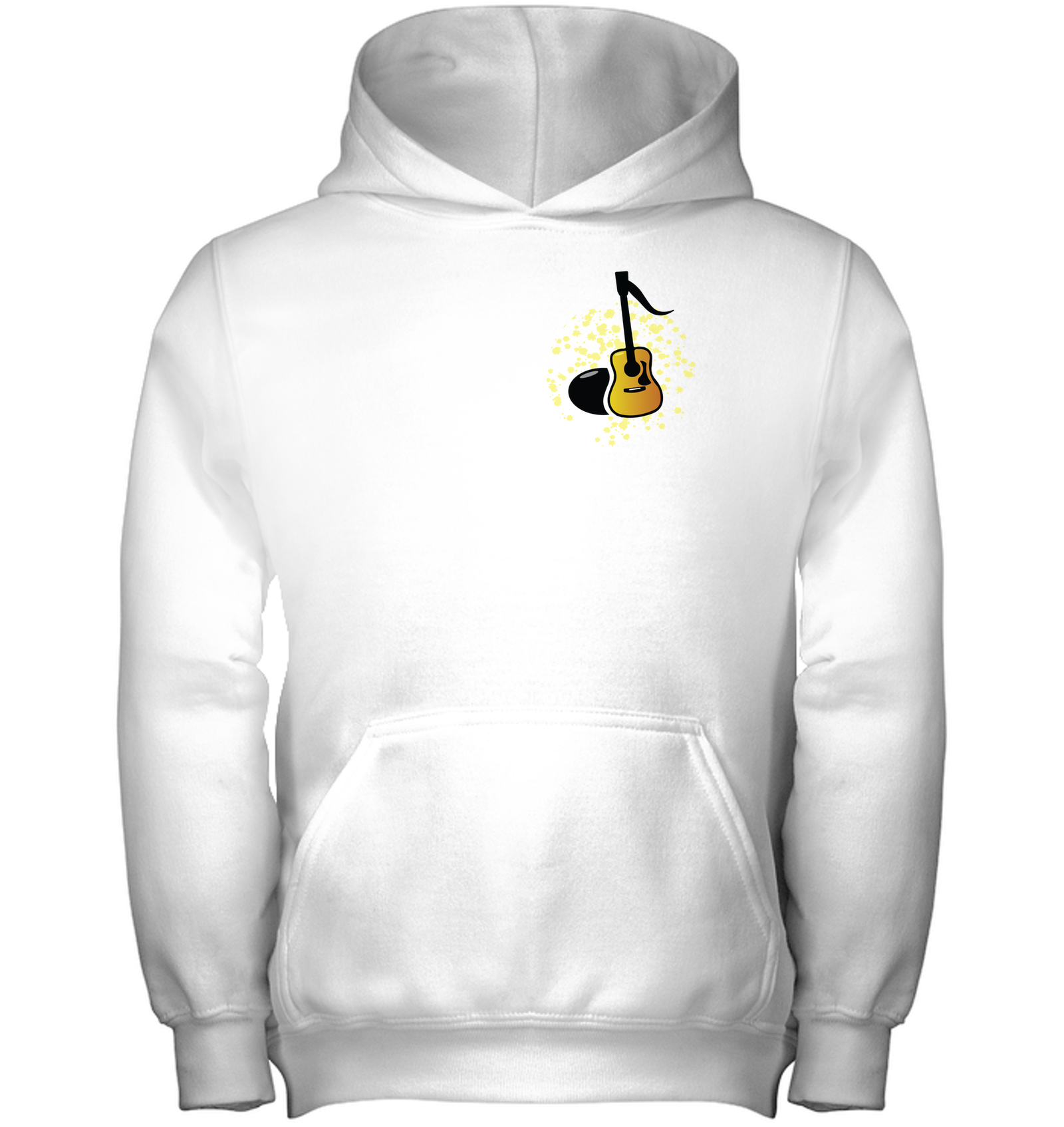 Acoustic Guitar Note (Pocket Size) - Gildan Youth Heavyweight Pullover Hoodie