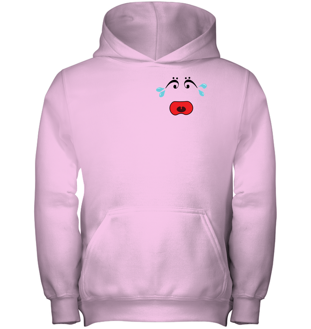 I Miss Music Teary Face (Pocket Size) - Gildan Youth Heavyweight Pullover Hoodie