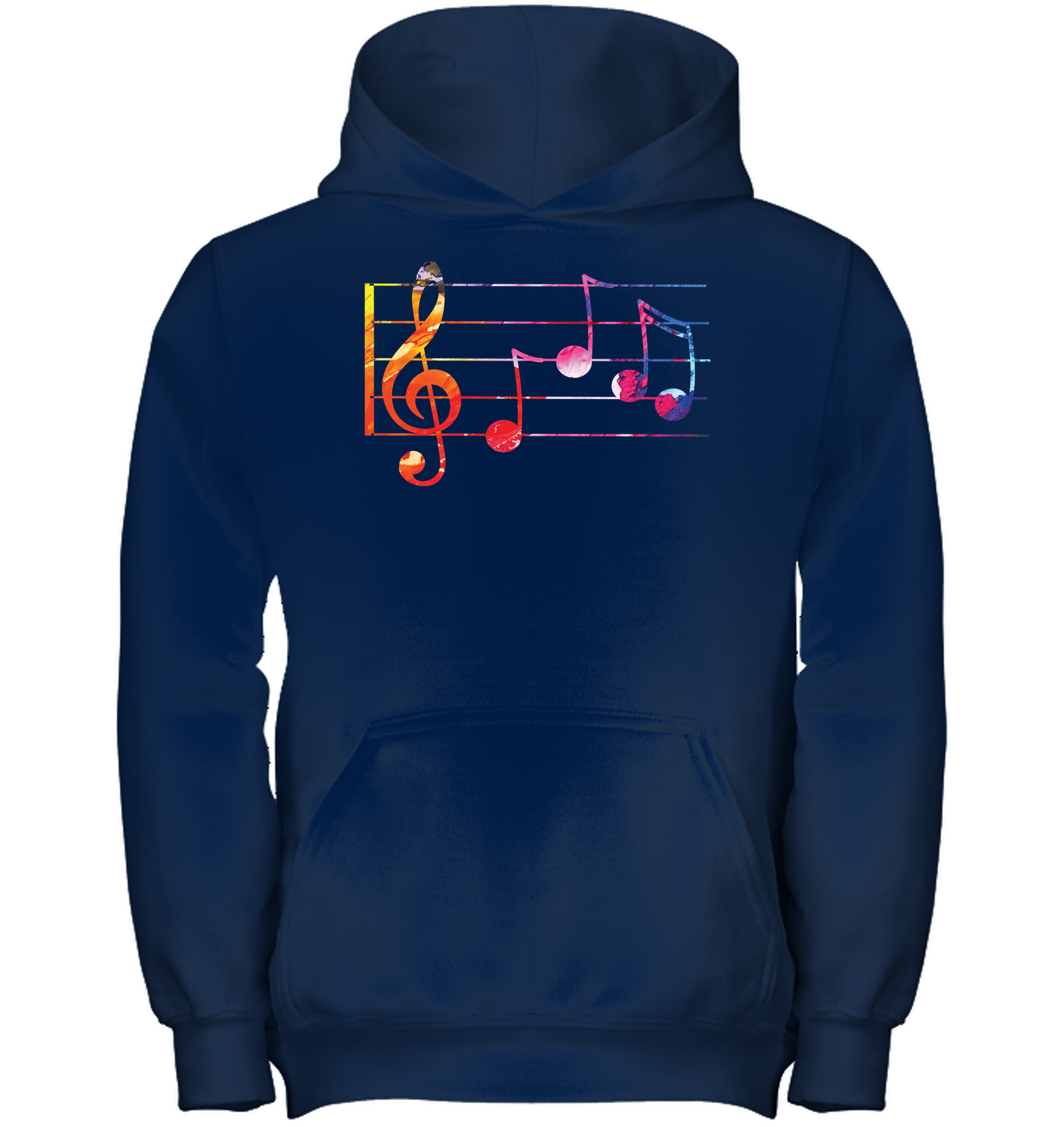 Colorful Notes n Staff - Gildan Youth Heavyweight Pullover Hoodie