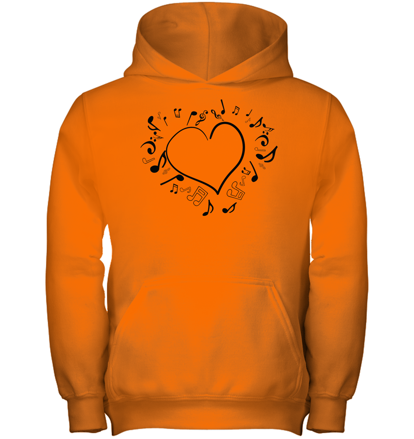 Floating Notes Heart black - Gildan Youth Heavyweight Pullover Hoodie