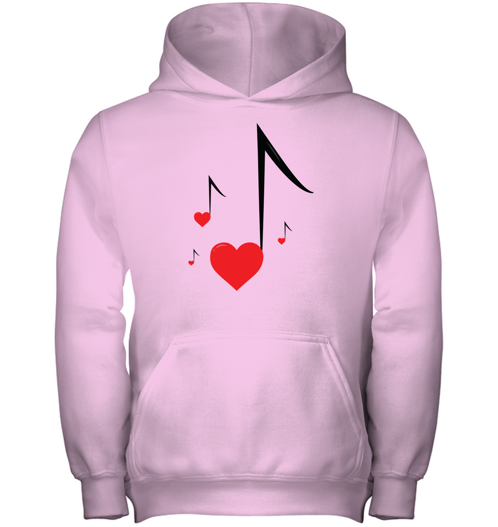 Four Floating Heart Notes - Gildan Youth Heavyweight Pullover Hoodie
