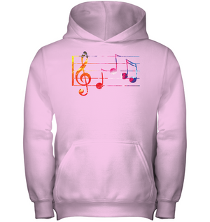 Colorful Notes n Staff - Gildan Youth Heavyweight Pullover Hoodie