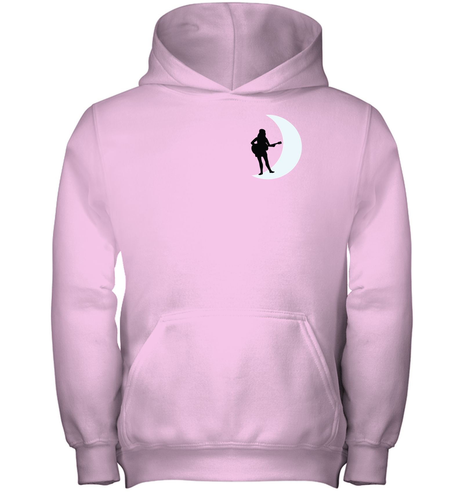 MoonLight Guitar Player White (Pocket Size) - Gildan Youth Heavyweight Pullover Hoodie
