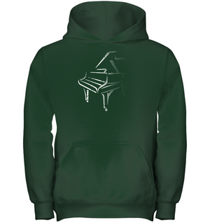 White Piano in the Shadows - Gildan Youth Heavyweight Pullover Hoodie