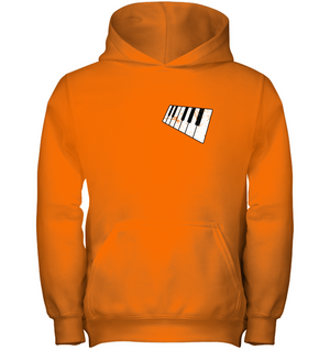 floating Piano Keyboard (Pocket Size) - Gildan Youth Heavyweight Pullover Hoodie