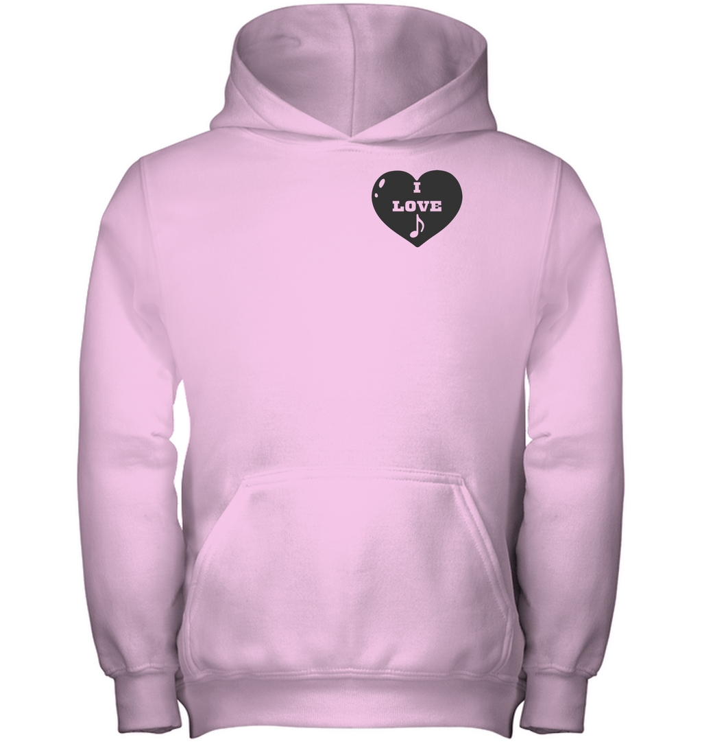 I Love Note Heart (Pocket Size) - Gildan Youth Heavyweight Pullover Hoodie