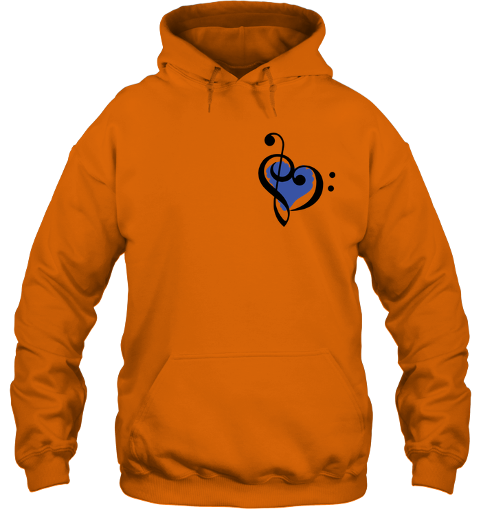 Treble Bass Blue Heart (Pocket Size) - Gildan Adult Heavy Blend™ Hoodie