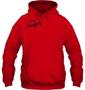 Music Hearts and Notes (Pocket Size) - Gildan Adult Heavy Blend™ Hoodie