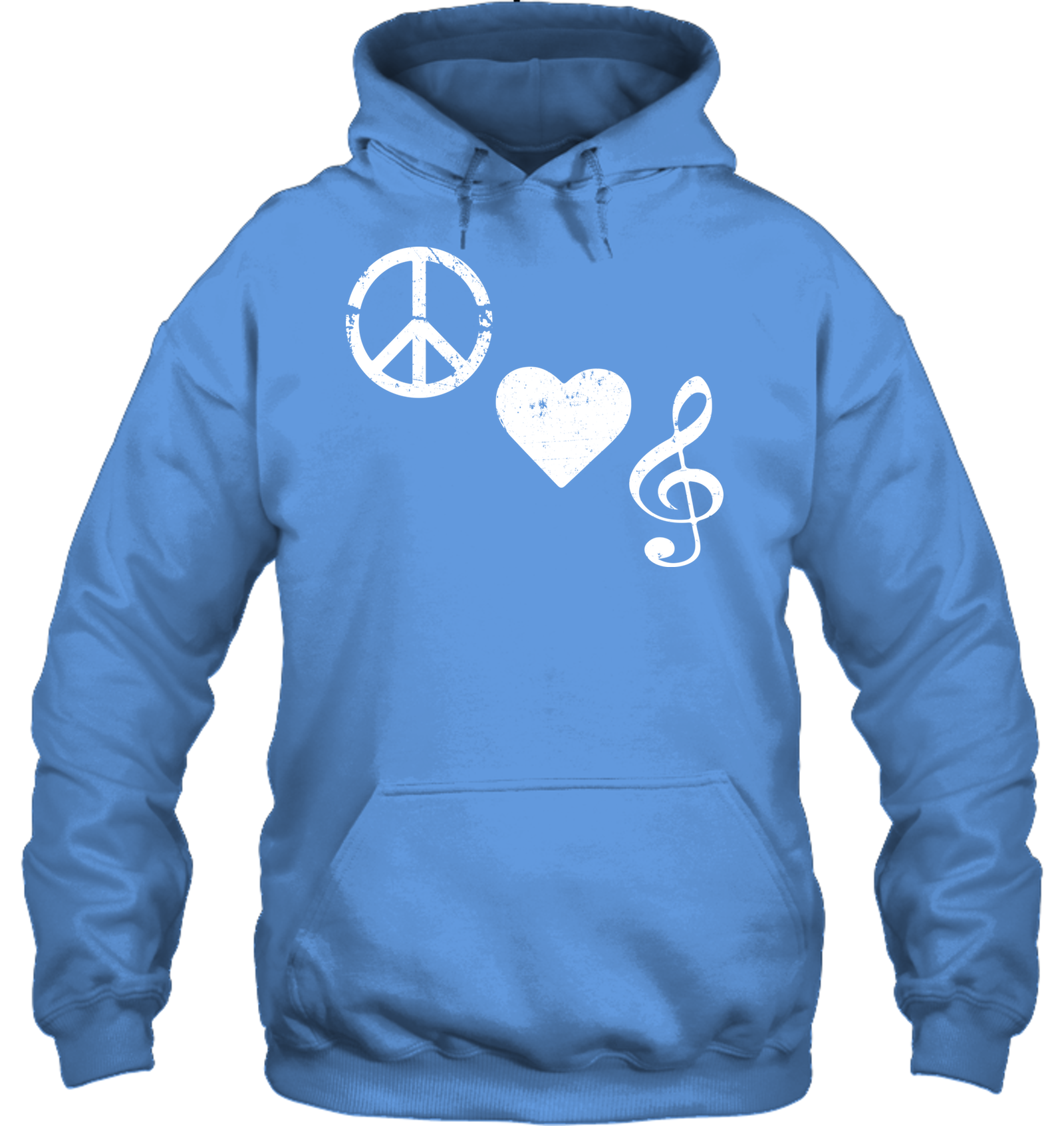 Peace Heart Musical Clef - Gildan Adult Heavy Blend™ Hoodie