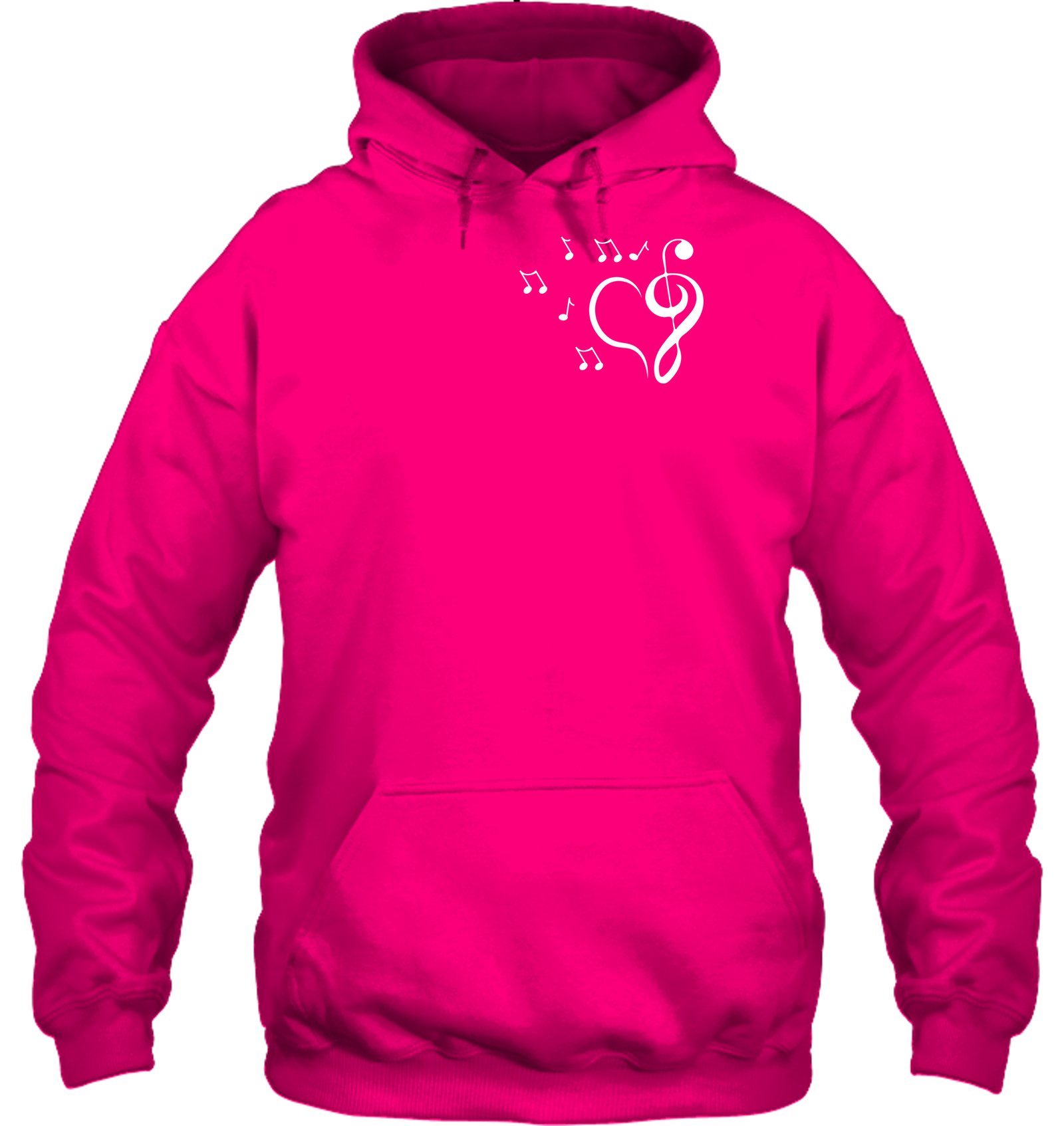 Musical heart with floating notes (Pocket Size)  - Gildan Adult Heavy Blend™ Hoodie