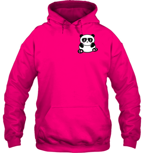 Cool Music Loving Panda feeling the beat (Pocket Size) - Gildan Adult Heavy Blend™ Hoodie
