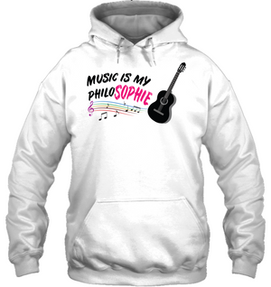 Music is my Philo-Sophie Colorful + Guitar - Gildan Adult Heavy Blend™ Hoodie
