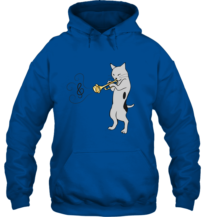 Cat with Trumpet - Gildan Adult Heavy Blend™ Hoodie