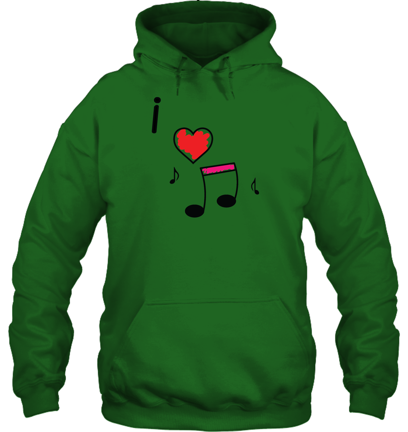 I Love Music Hearts and Fun - Gildan Adult Heavy Blend™ Hoodie