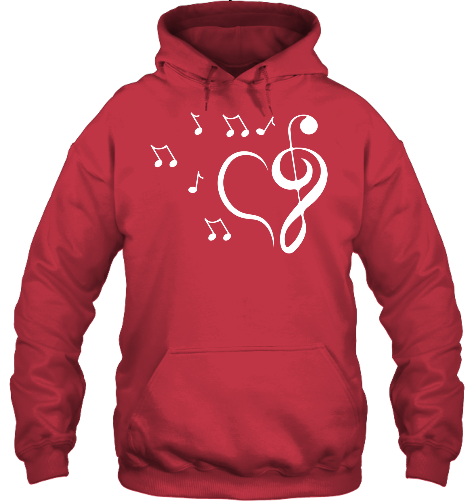 Musical heart with floating notes - Gildan Adult Heavy Blend™ Hoodie
