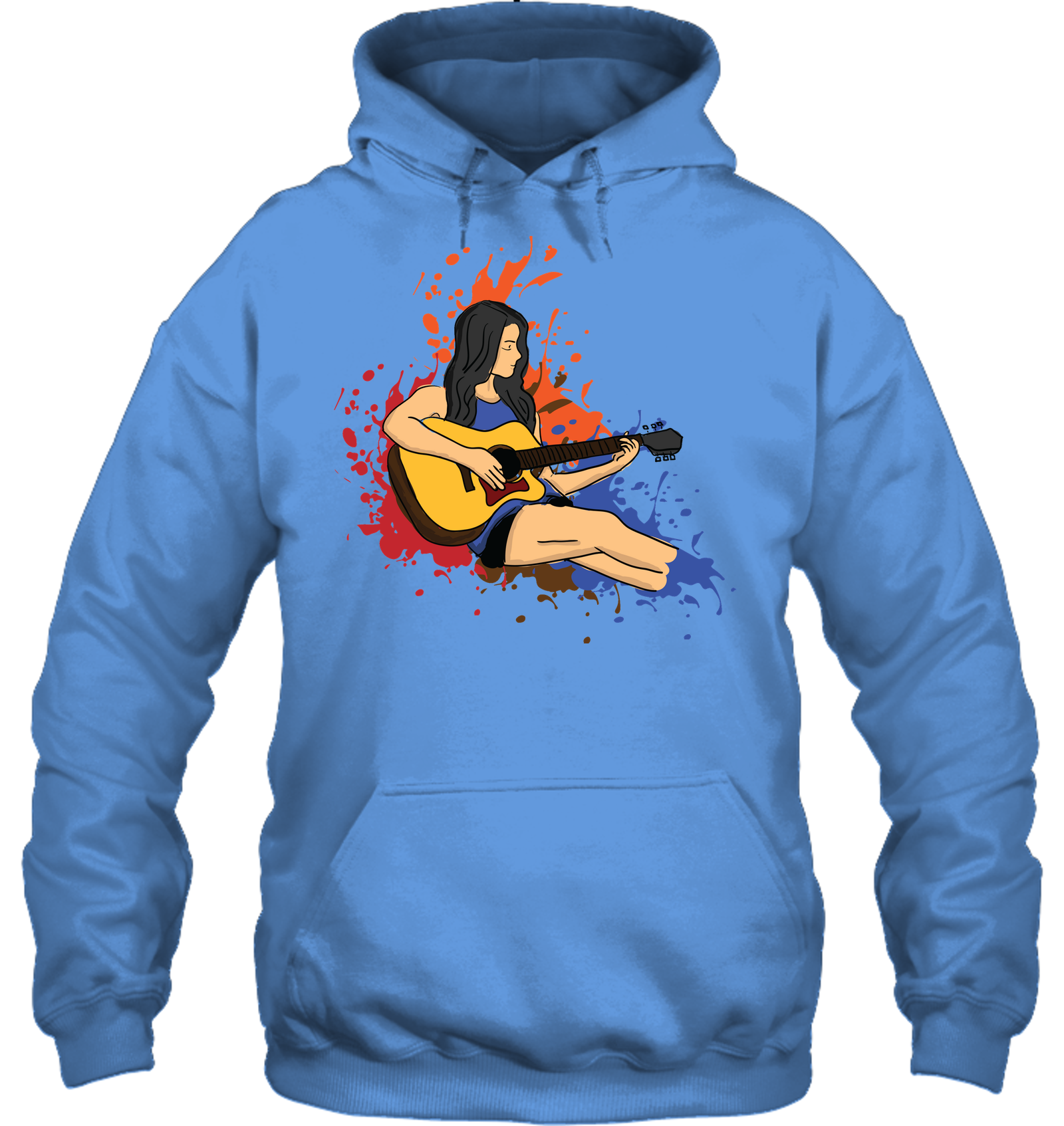 Girl Playing Guitar Splash - Gildan Adult Heavy Blend™ Hoodie