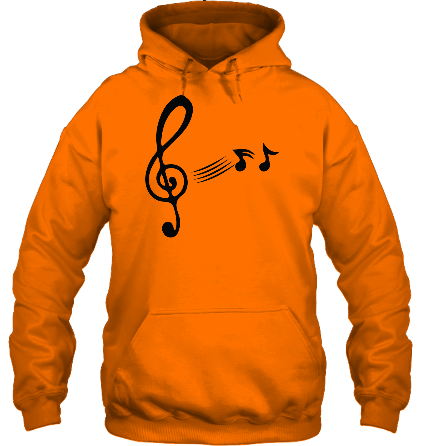 Treble Clef with floating Notes - Gildan Adult Heavy Blend™ Hoodie