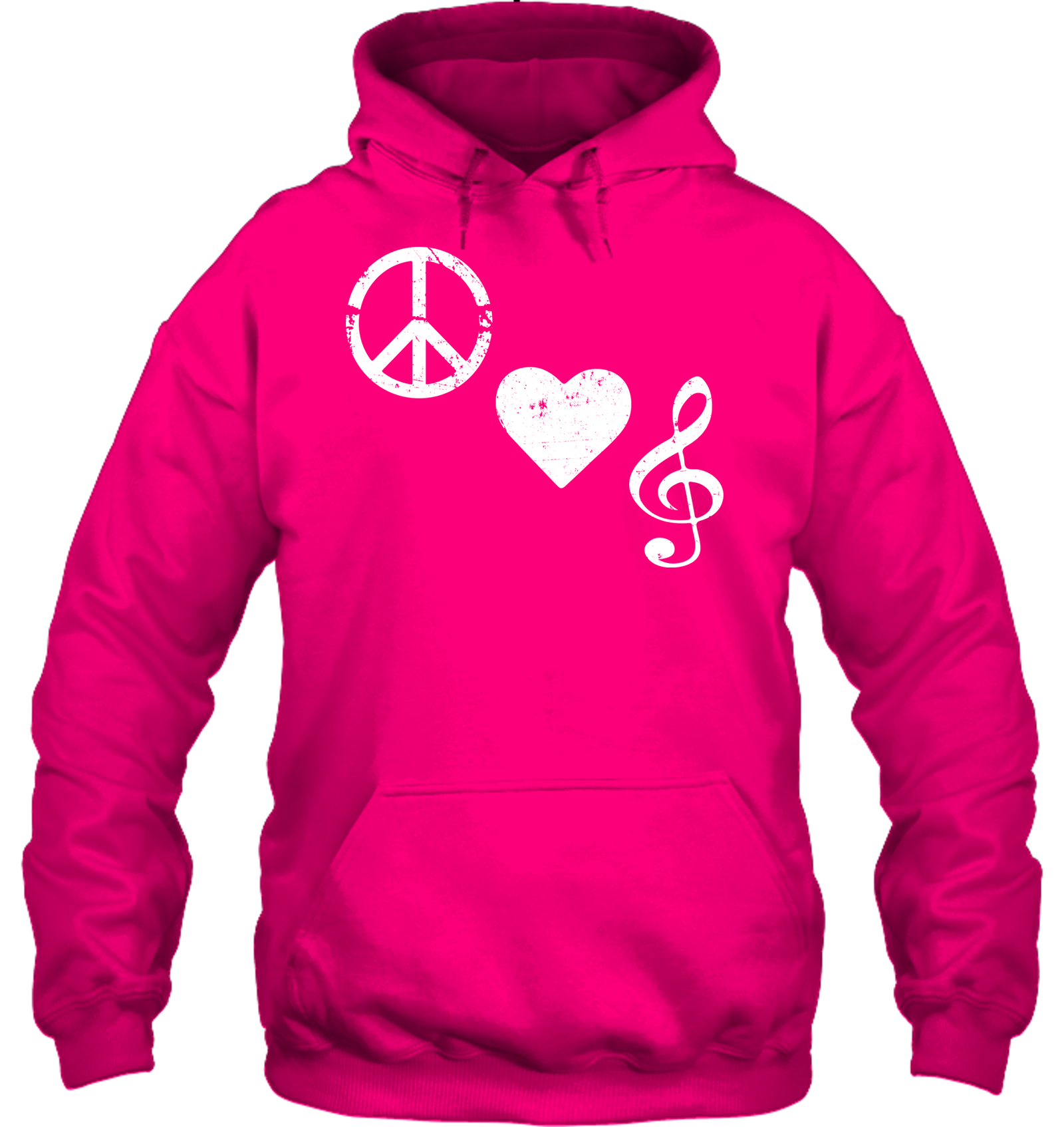 Peace Heart Musical Clef - Gildan Adult Heavy Blend™ Hoodie