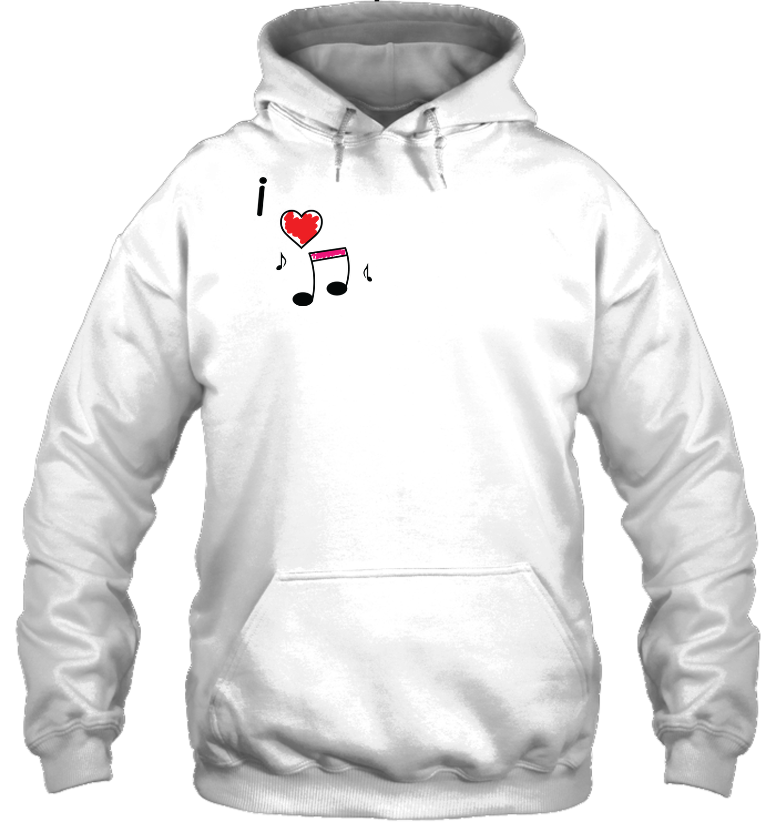 I Love Music Hearts and Fun (Pocket Size) - Gildan Adult Heavy Blend™ Hoodie
