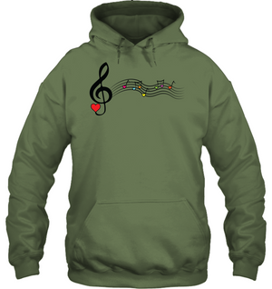 Musical Waves, Heart Notes and Colors - Gildan Adult Heavy Blend™ Hoodie
