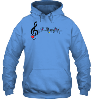 Musical Waves, Heart Notes and Colors - Gildan Adult Heavy Blend™ Hoodie