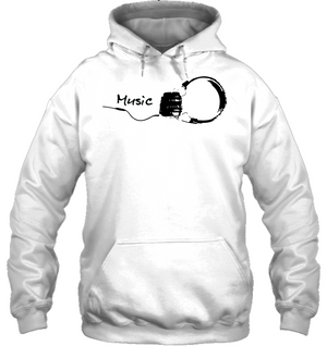 Black Headphones - Gildan Adult Heavy Blend™ Hoodie