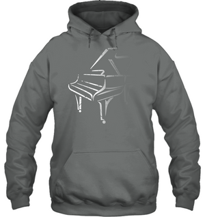 White Piano in the Shadows - Gildan Adult Heavy Blend™ Hoodie