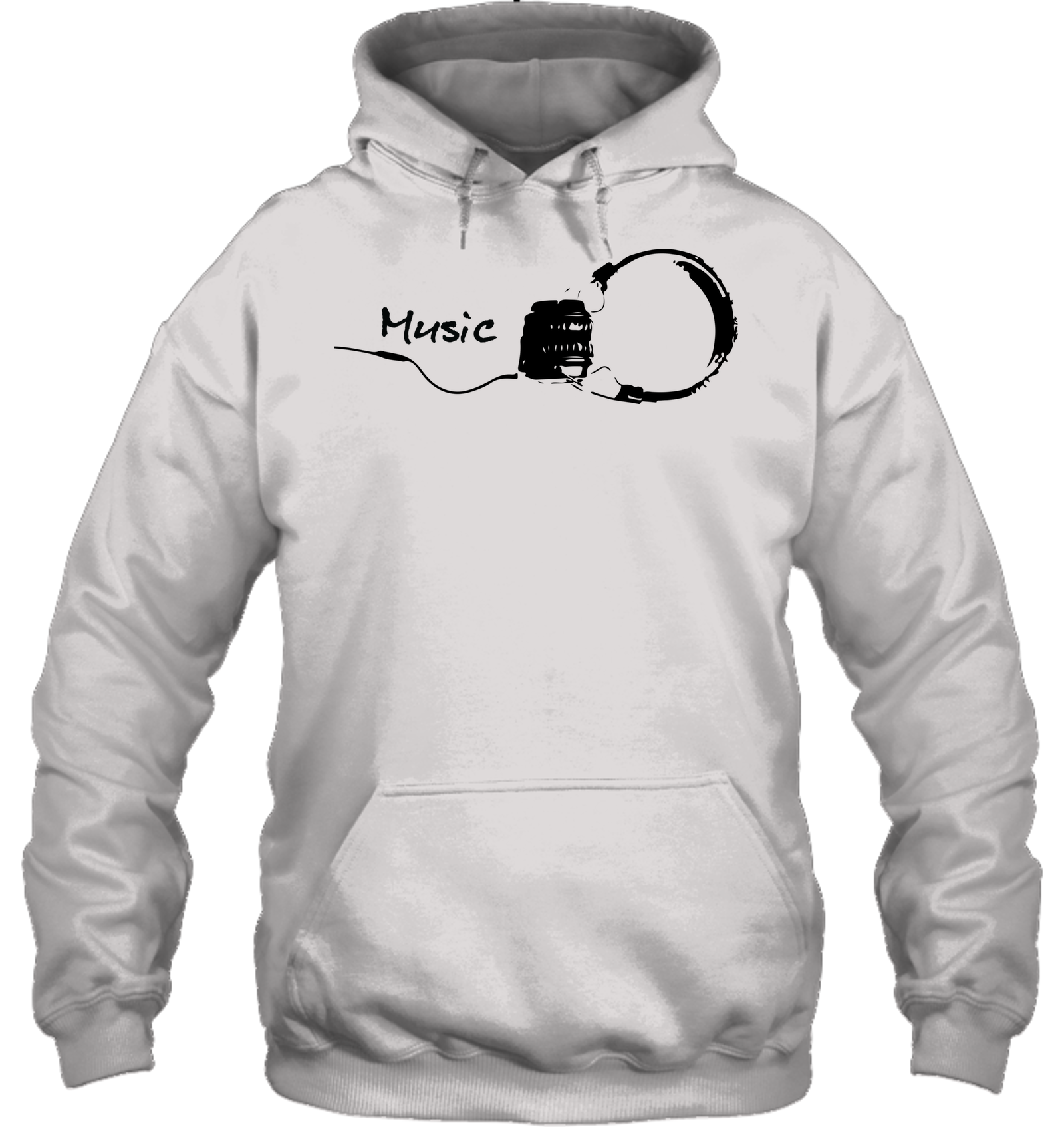 Black Headphones - Gildan Adult Heavy Blend™ Hoodie