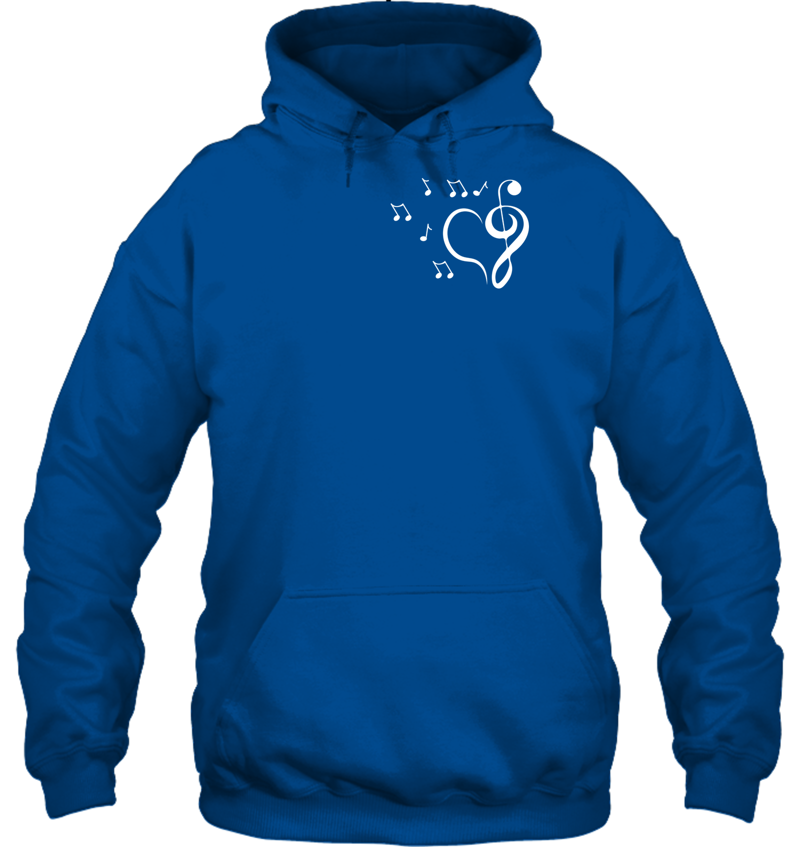 Musical heart with floating notes (Pocket Size)  - Gildan Adult Heavy Blend™ Hoodie