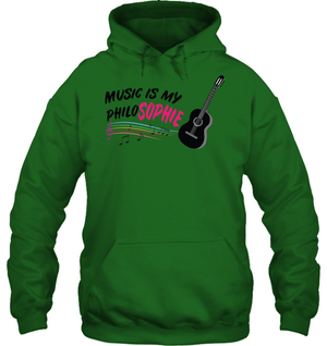 Music is my Philo-Sophie Colorful + Guitar - Gildan Adult Heavy Blend™ Hoodie