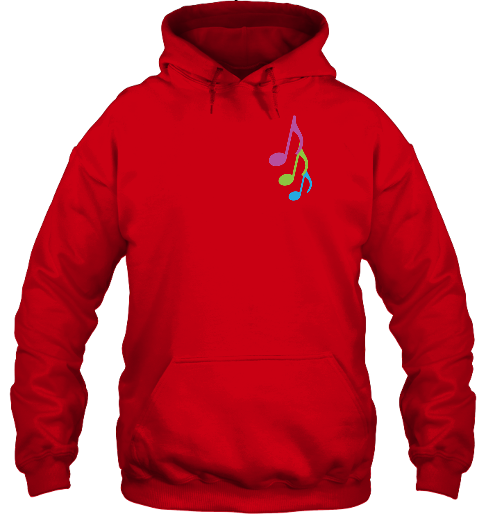Three colorful musical notes (Pocket Size) - Gildan Adult Heavy Blend™ Hoodie