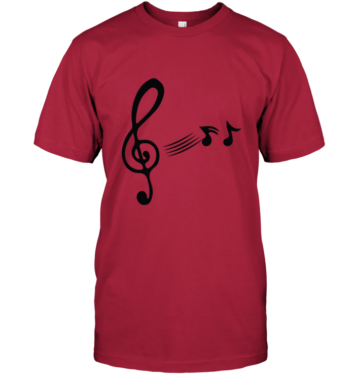 Treble Clef with floating Notes - Hanes Adult Tagless® T-Shirt