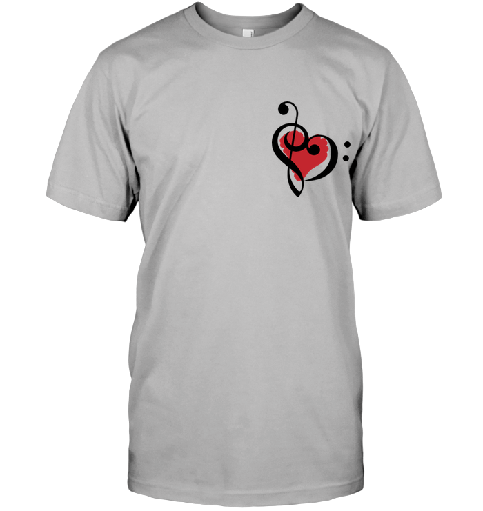 Treble Bass Red Heart (Pocket Size) - Hanes Adult Tagless® T-Shirt