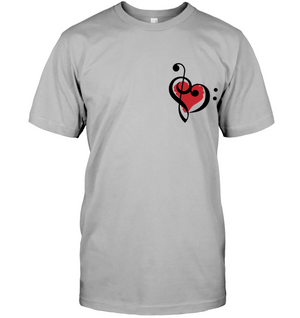 Treble Bass Red Heart (Pocket Size) - Hanes Adult Tagless® T-Shirt