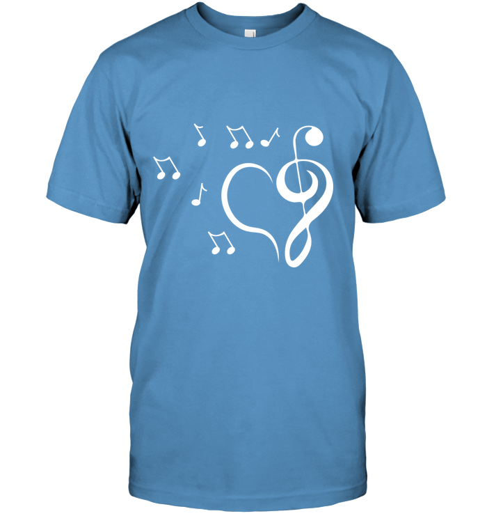 Musical heart with floating notes - Hanes Adult Tagless® T-Shirt
