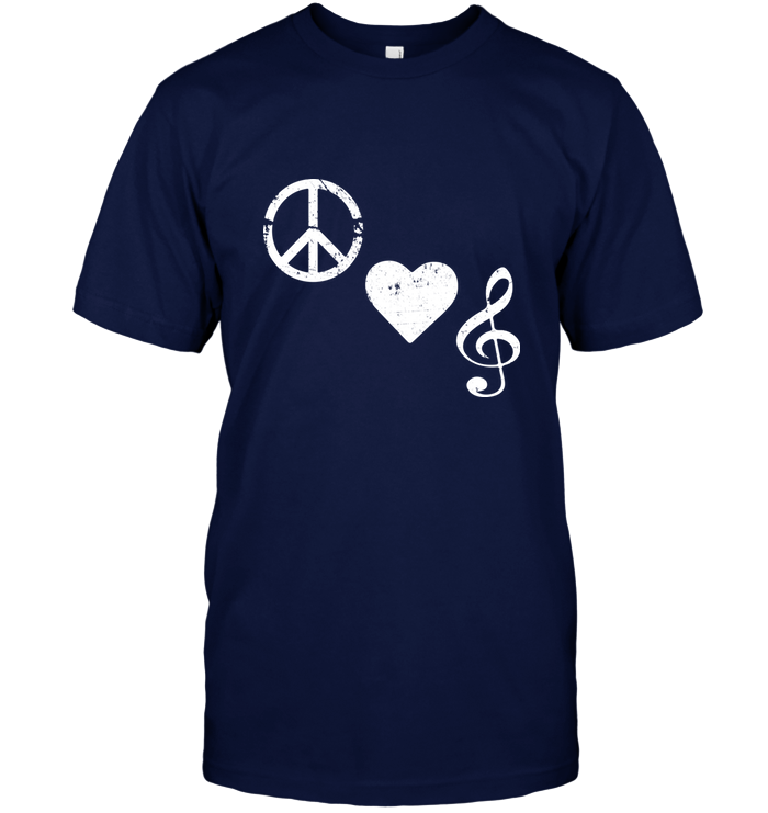 Peace Heart Musical Clef - Hanes Adult Tagless® T-Shirt