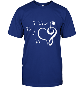 Musical heart with floating notes - Hanes Adult Tagless® T-Shirt