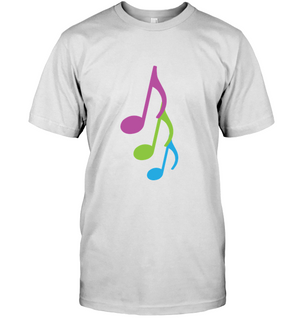 Three colorful musical notes - Hanes Adult Tagless® T-Shirt