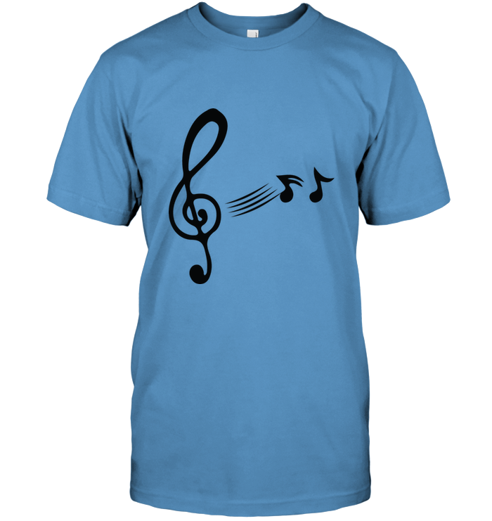Treble Clef with floating Notes - Hanes Adult Tagless® T-Shirt