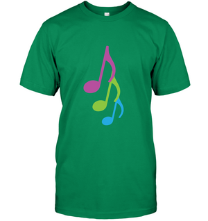 Three colorful musical notes - Hanes Adult Tagless® T-Shirt