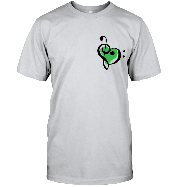 Treble Bass Green Heart (Pocket Size) - Hanes Adult Tagless® T-Shirt