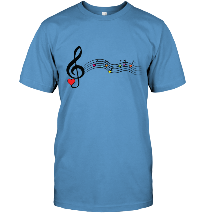 Musical Waves, Heart Notes and Colors - Hanes Adult Tagless® T-Shirt