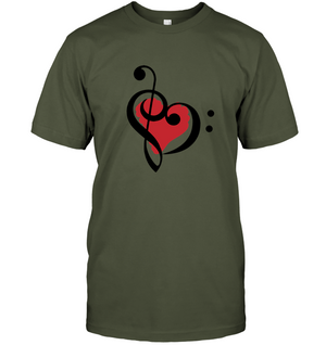 Treble Bass Red Heart - Hanes Adult Tagless® T-Shirt
