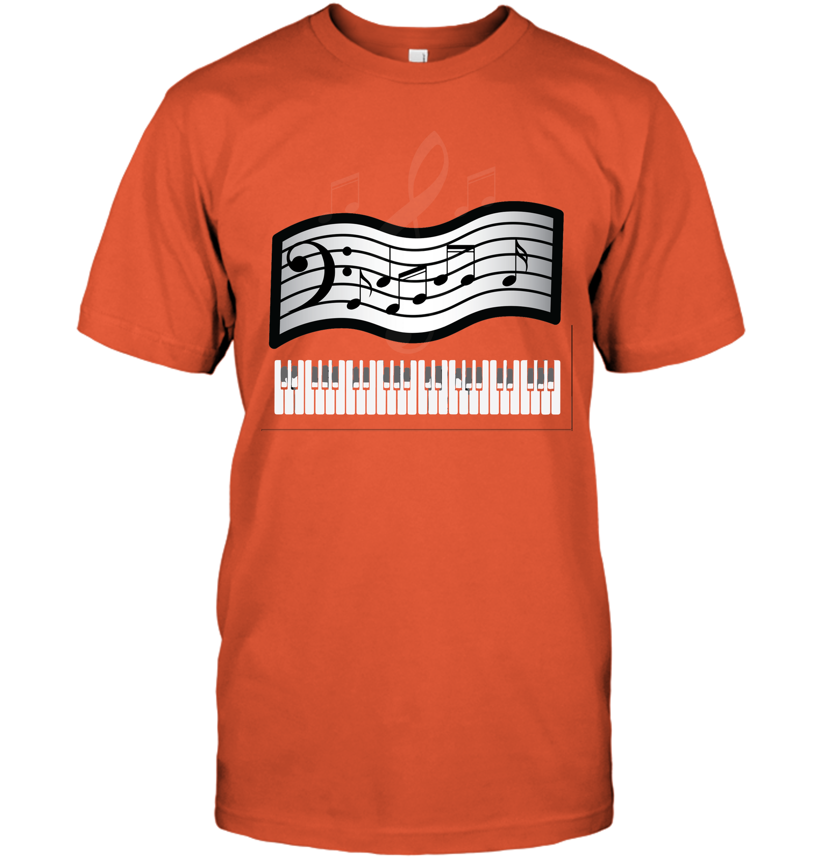Keyboard and Musical Notes  - Hanes Adult Tagless® T-Shirt