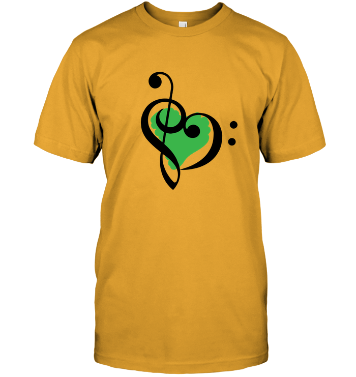 Treble Bass Green Heart - Hanes Adult Tagless® T-Shirt