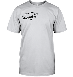 Music Hearts and Notes (Pocket Size) - Hanes Adult Tagless® T-Shirt
