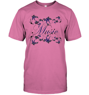 Music with Flowers - Hanes Adult Tagless® T-Shirt